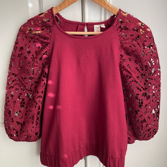 DOLAN Left Coast Collection Lace Puff Sleeve Top - Picture 4 of 9